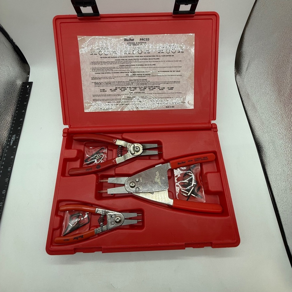 Blue-Point Snap Ring Pliers Set NAPA 3151 USA made with box internal external